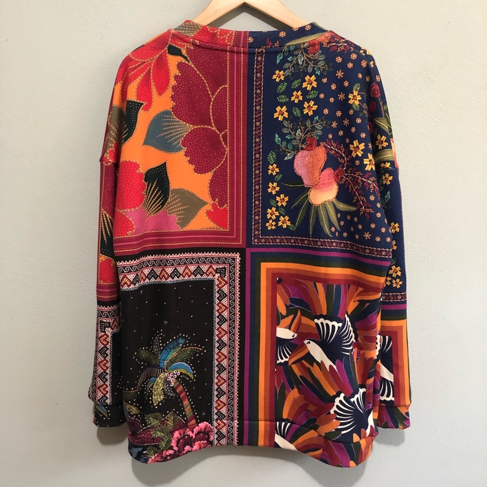 FARM Rio Multicolor Patchwork Crewneck Sweater - Picture 6 of 13